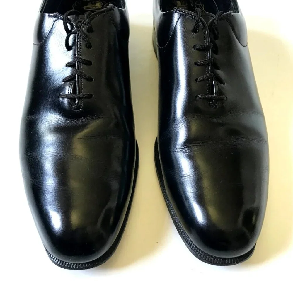 Johnson & Murphy Lace Up Loafers Dress Shoes Mens 7.5 Leather Tux Plain Toe
